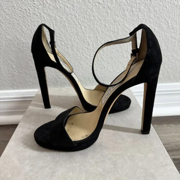 Jimmy Choo Misty 120 Suede Sandals Black